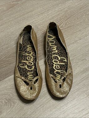 Sam Edelman Lightweight Gold Glittery Flats Sz 9.5